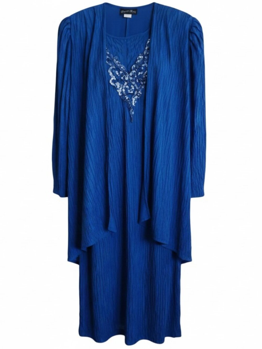 David Rose Mother of the Bride Dress 2 piece Blue crinkle Size 22W